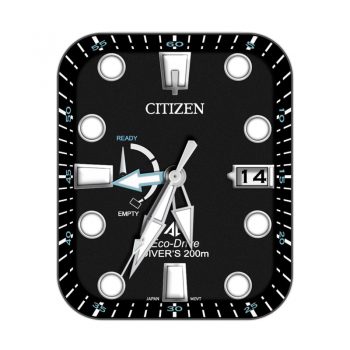 西铁城CITTZEN黑底白色刻度高级表盘.clock