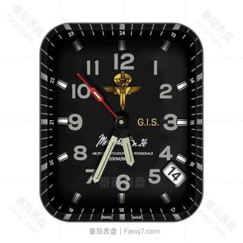 GIS 黑色日本手表简约表盘.clock
