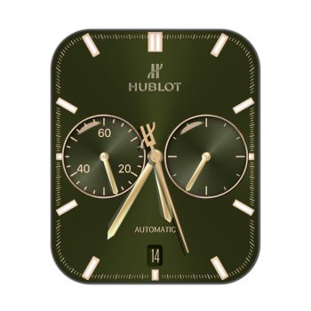 HUBLTO宇舶简约绿色金边高级表盘.clock