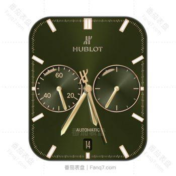HUBLTO宇舶简约绿色金边高级表盘.clock
