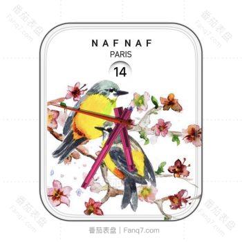 NAF NAF(娜芙娜芙)唯美小鸟在花枝上表盘.clock