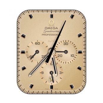 OMEGA 欧米茄淡黄色金色logo表盘.clock