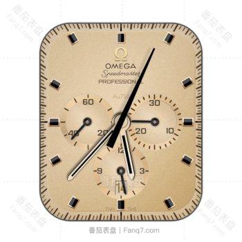 OMEGA 欧米茄淡黄色金色logo表盘.clock