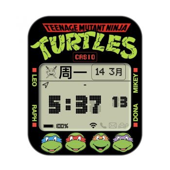 casio忍者神龟TMNT 黑边复古表盘.clock