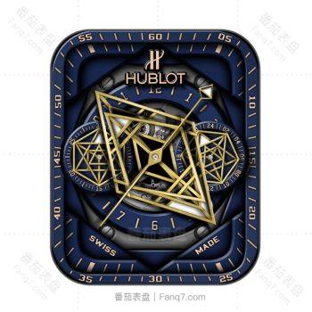 HUBLTO宇舶蓝色底金色几何图形高级表盘.clock