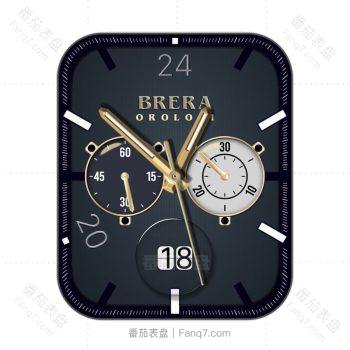 意大利布雷拉brera 黑色简约三盘表盘.clock