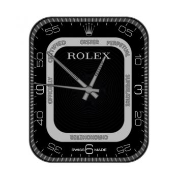 rloex劳力士黑色底白色矩形圈简约表盘.clock