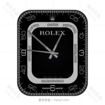rloex劳力士黑色底白色矩形圈简约表盘.clock