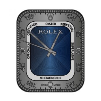 rloex劳力士蓝色底白色矩形圈灰色边简约表盘.clock