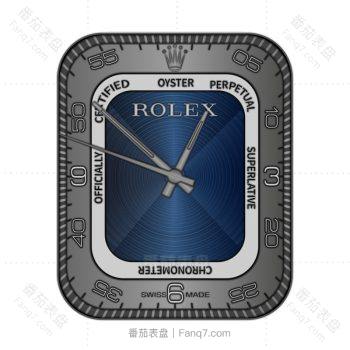 rloex劳力士蓝色底白色矩形圈灰色边简约表盘.clock