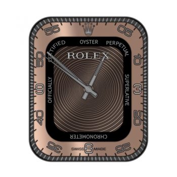 rloex劳力士灰色底圈黑色矩形圈铜粉色边简约表盘.clock