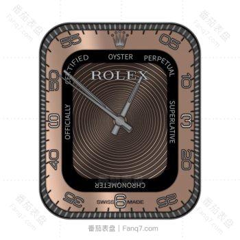 rloex劳力士灰色底圈黑色矩形圈铜粉色边简约表盘.clock