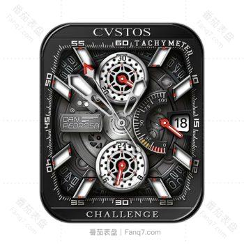 卡斯托斯(CVSTOS)黑色底三圈机械表盘.clock