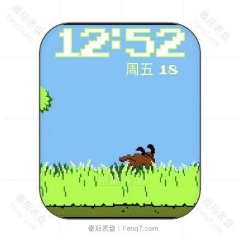 Duck Hunt野鸭与小狗在草地奔跑表盘.clock