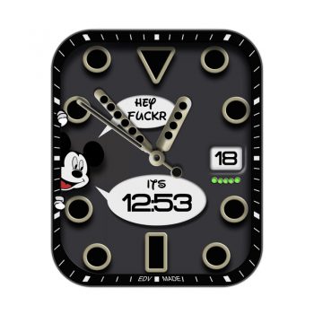 迪士尼黑色底米奇探头可爱表盘.clock