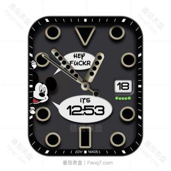 迪士尼黑色底米奇探头可爱表盘.clock