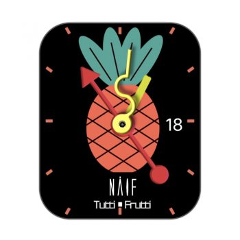 pineapple黑底卡通菠萝插画表盘.clock