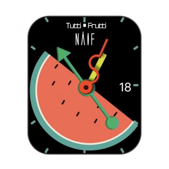 watermelon西瓜黑底卡通插画表盘.clock