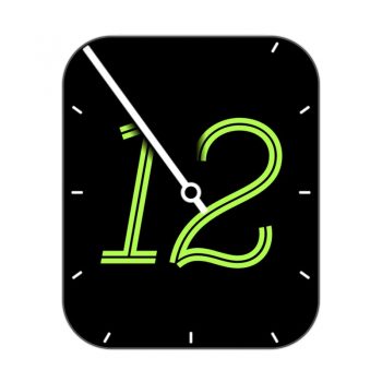 None 287黑底极简绿色数字表盘.clock