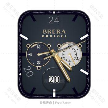 BRERA灰蓝简约三盘间金表盘.clock