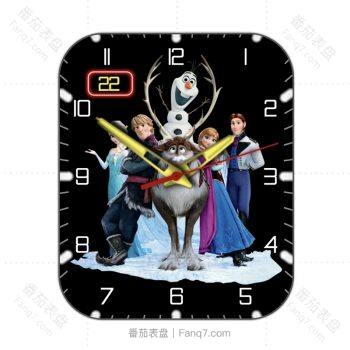 迪士尼艾莎冰雪奇缘卡通动画Disney Frozen analog 表盘.clock