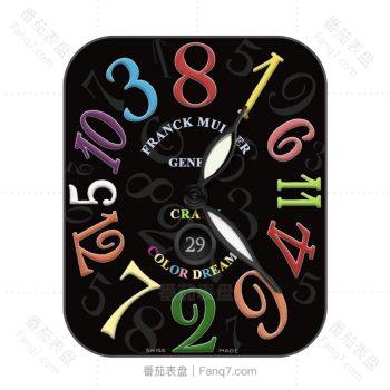 Franck Muller 法兰克穆勒黑底七彩大数字时间表盘.clock