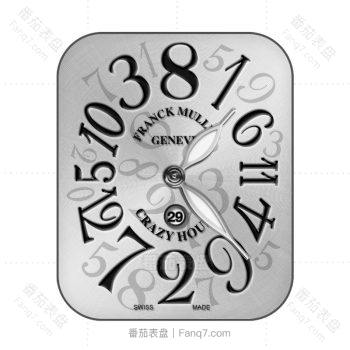 Franck Muller 法兰克穆勒铝白黑字环形时间表盘.clock