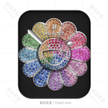HUBLOT宇舶黑色边彩色动态旋转钻石密集花朵表盘.clock