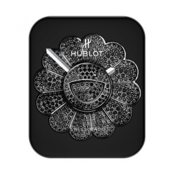 HUBLOT宇舶黑色边黑色动态旋转钻石密集花朵表盘.clock