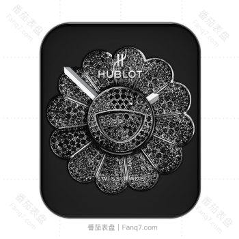HUBLOT宇舶黑色边黑色动态旋转钻石密集花朵表盘.clock