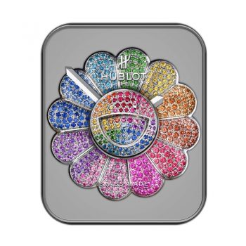 HUBLOT宇舶灰色边黑色动态旋转钻石密集花朵表盘.clock