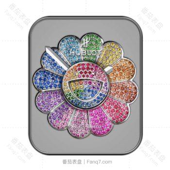 HUBLOT宇舶灰色边黑色动态旋转钻石密集花朵表盘.clock