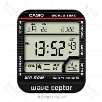 casio卡西欧黑边复古表盘.clock