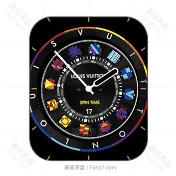 LOUIS VUITTON路易斯威登lv彩色几何图形转圈动态黑色表盘.clock