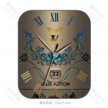 LOUIS VUITTON路易斯威登灰色蓝色花朵表盘.clock