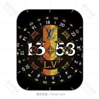 LOUIS VUITTON路易斯威登黑色底金色logo转圈动态表盘.clock