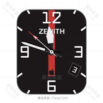 ZENITH真力时简约酷黑红条大气表盘.clock