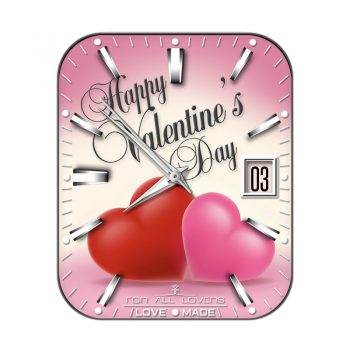Valentines情人节粉色爱心玫瑰浪漫表盘.clock