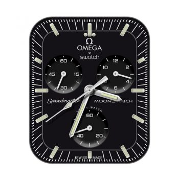 OMEGA 欧米茄黑色三盘淡绿刻度表盘.clock