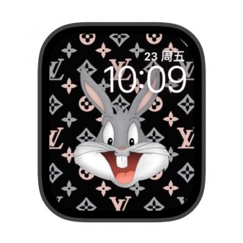 LV印花背景兔八哥苹果iwatch壁纸表盘.watchface