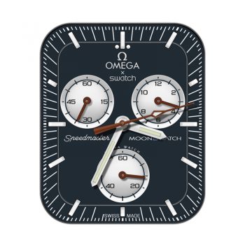 欧米茄OMEGA深蓝底白色三盘表盘.clock