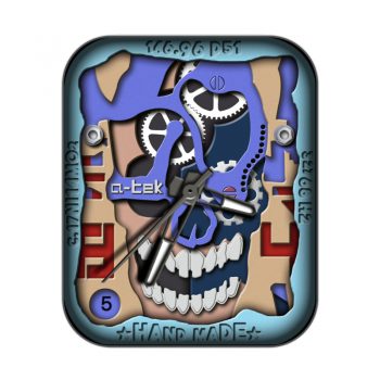 A-TEK SKULL HAND MADE蓝色骷髅表盘.clock