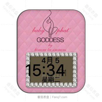 BabyPathPink浅粉色镶钻猫咪logo表盘.clock