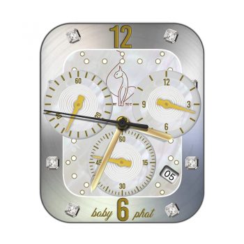 BabyPathPink白色猫咪logo三盘表盘.clock