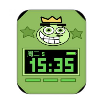 Cosmoclock横滨青色国王笑脸卡通表盘.clock