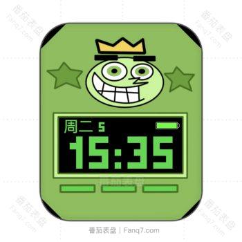 Cosmoclock横滨青色国王笑脸卡通表盘.clock