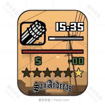 GTA SA 《侠盗猎车手:圣安地列斯》橙色游戏表盘.clock