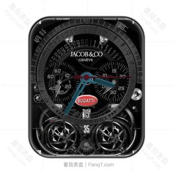 Jacob&co 杰克宝黑色炫酷重力飞陀表盘.clock
