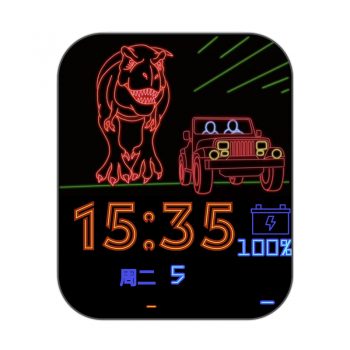 JurrasicPark株罗纪公园恐龙追着汽车表盘.clock