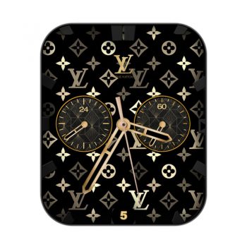 LOUIS VUITTON路易斯威登黑色底金色logo转圈动态表盘.clock
